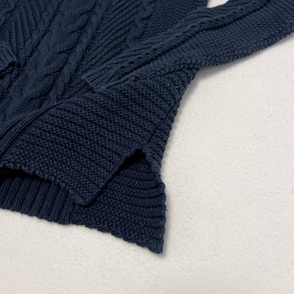 Cabi Cable Knit Sweater Women XS Navy Blue Cowl Neck Pullover 3168 - Picture 3 of 12